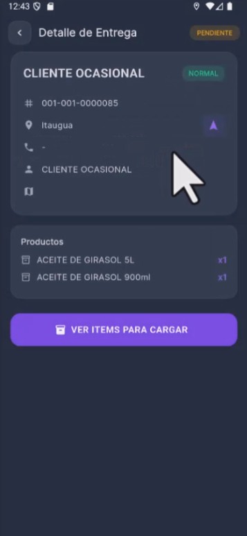 Confirmación de carga